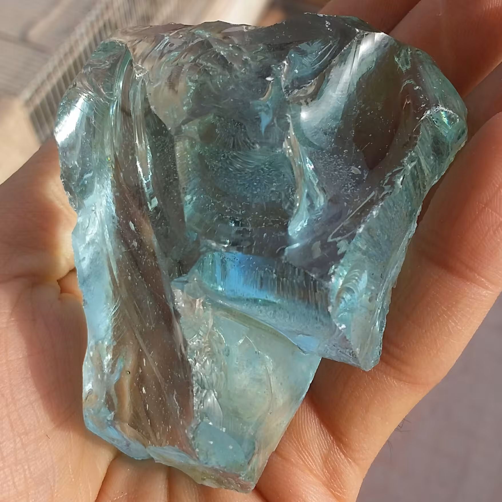 سنگ راف خام آبسیدین سبز آبی اصل محشر 100 در 100 طبیعی شاهکار خلقت زیبا
