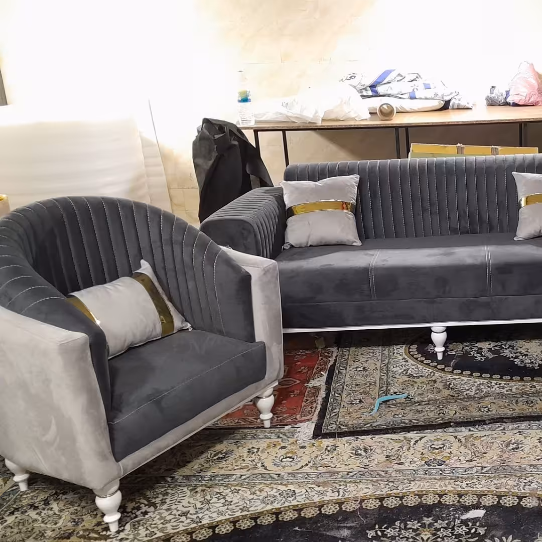 مبلمان راحتی 7 نفره چستر فیورنتینا با چوب روس و پارچه جاسمین خارجی شیک و مقاوم