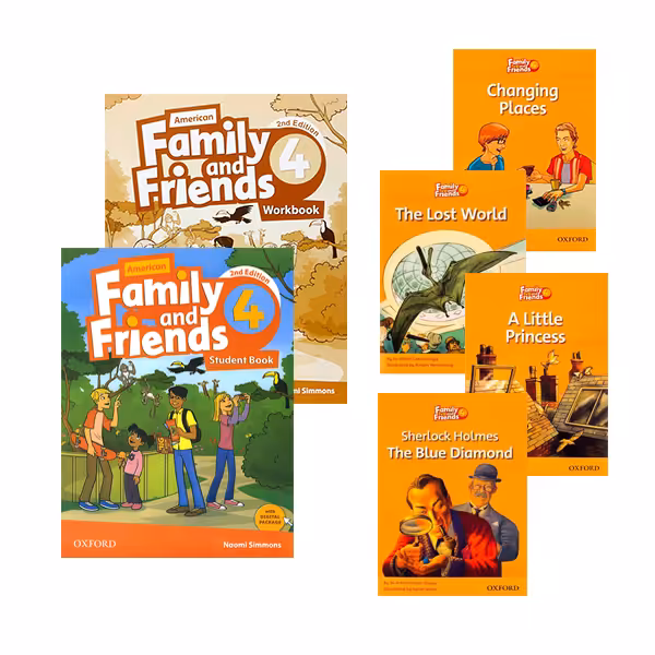 پک کتاب امریکن فمیلی اند فرندز 4 ویرایش دوم سایز بزرگ (رحلی)   مجموعه کتاب داستان | American Family and Friends 4 2nd Edition   Story Book Series Pack | خرید کتاب زبان | خرید لوازم التحریر | چی کتاب | بالاترین تخفیف و ارسال رایگان