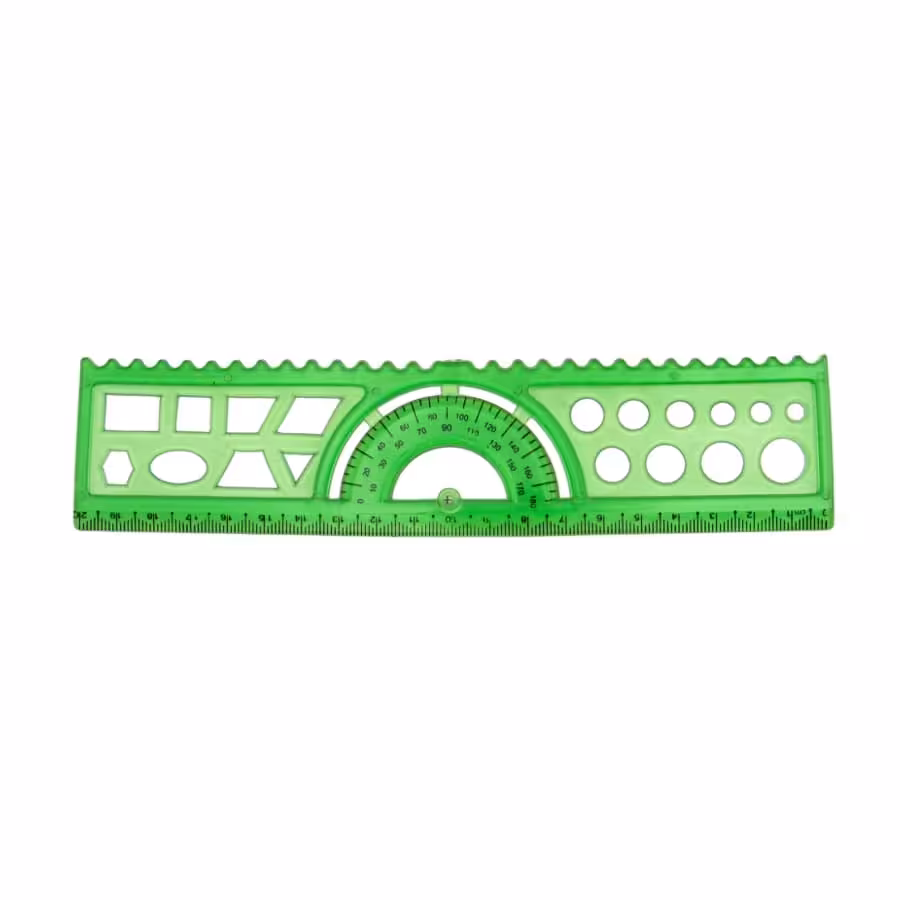 خط کش 20 سانتی متر نقاله دار ژله ای