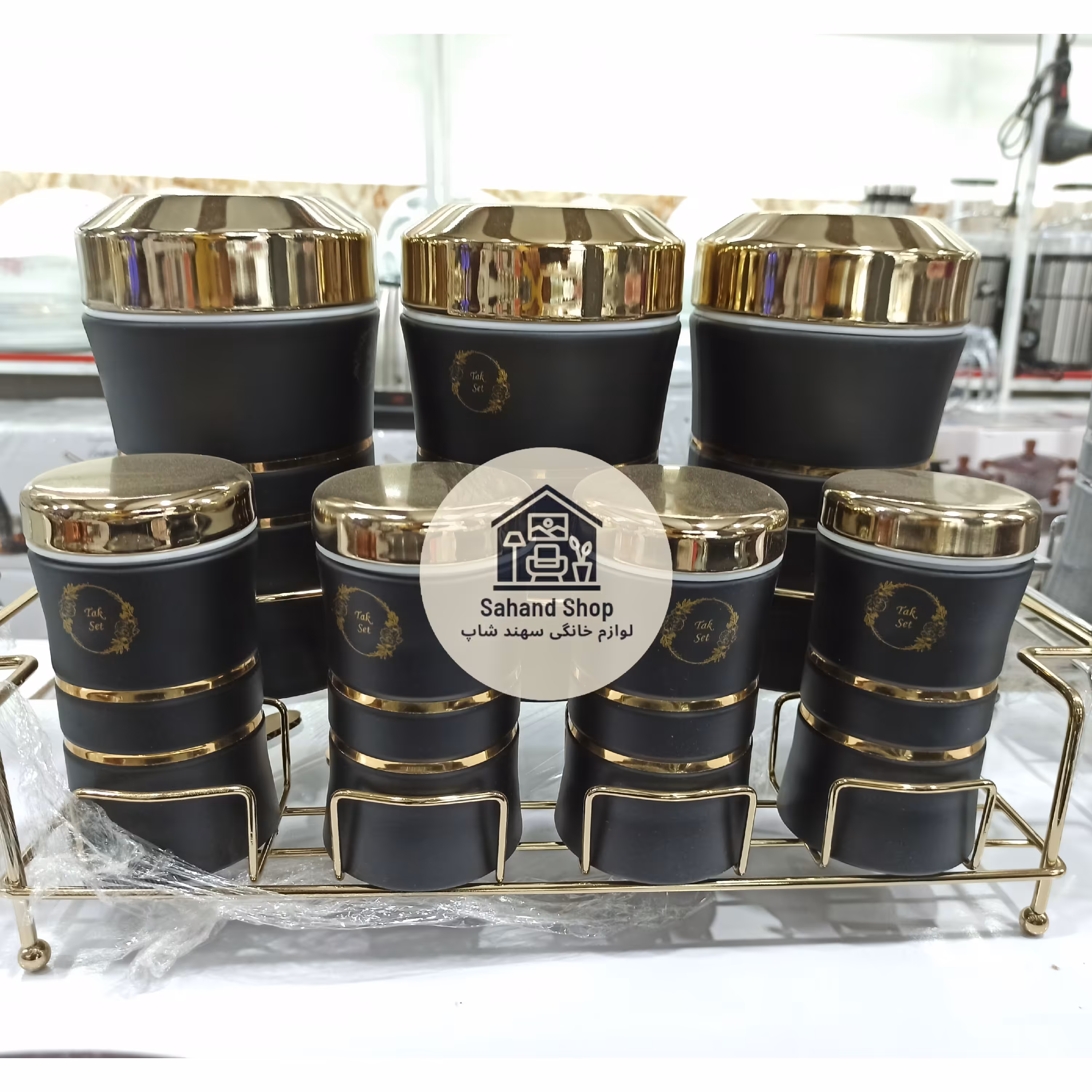 پاسماوری،جا ادویه 7پارچه کمر باریک در چهار رنگ زیبا و جنس فلزی درجه یک