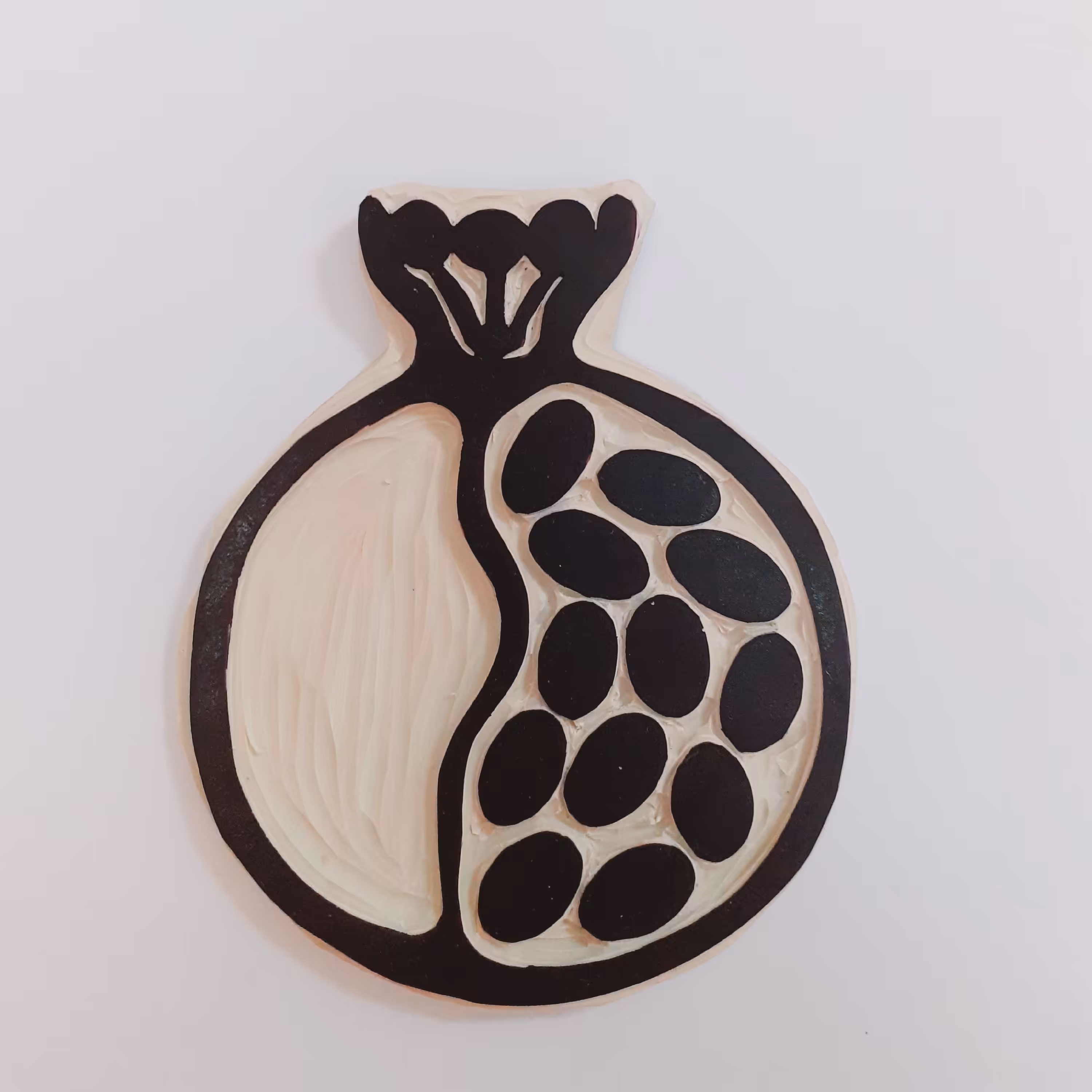 مهر دست ساز لینولئوم طرح انار ...شب یلدا ..مناسب چاپ کاغذ و پارچه ..میتونید طرحهای یلداییتون رو برام بفرستین 