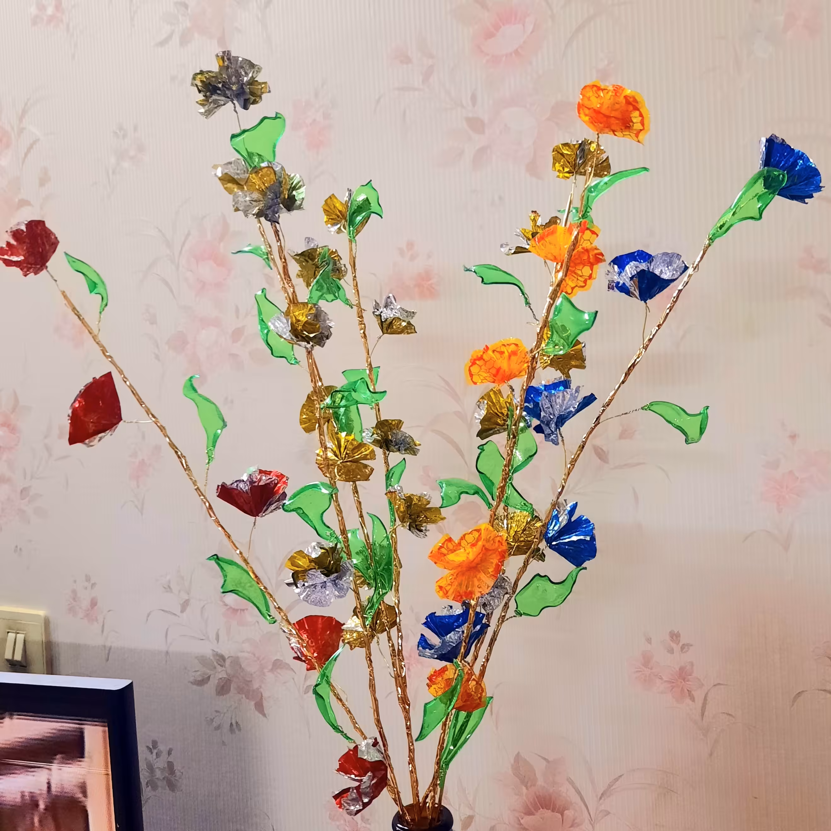 پک 5 عددی گل های رنگارنگ  براق وجذاب و خاص( گیفت و یادگاری)