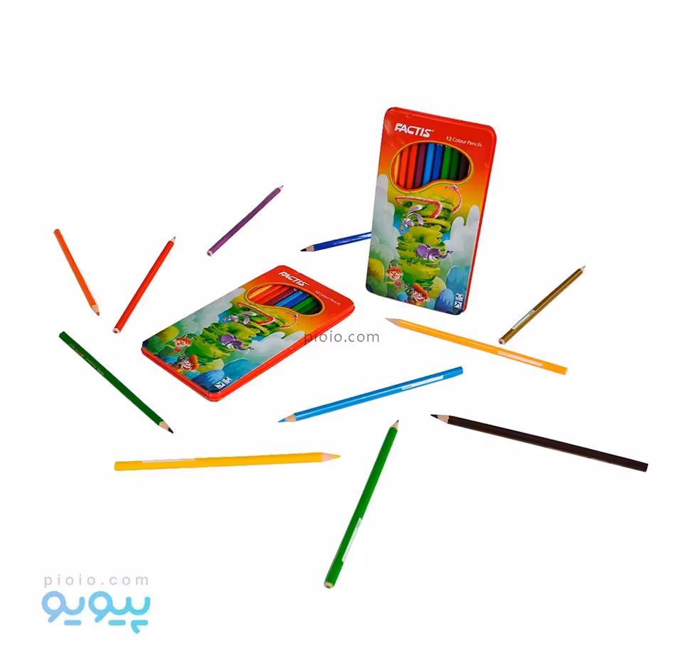 مداد رنگی 12 رنگ فکتیس جعبه فلزی