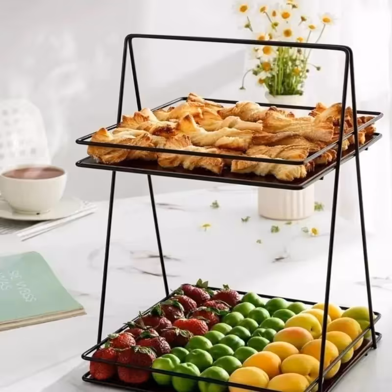 استند فلزی کف چوب مربع