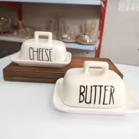 کره خوری و پنیر خوری سرامیکی تکست نوشته دست ساز