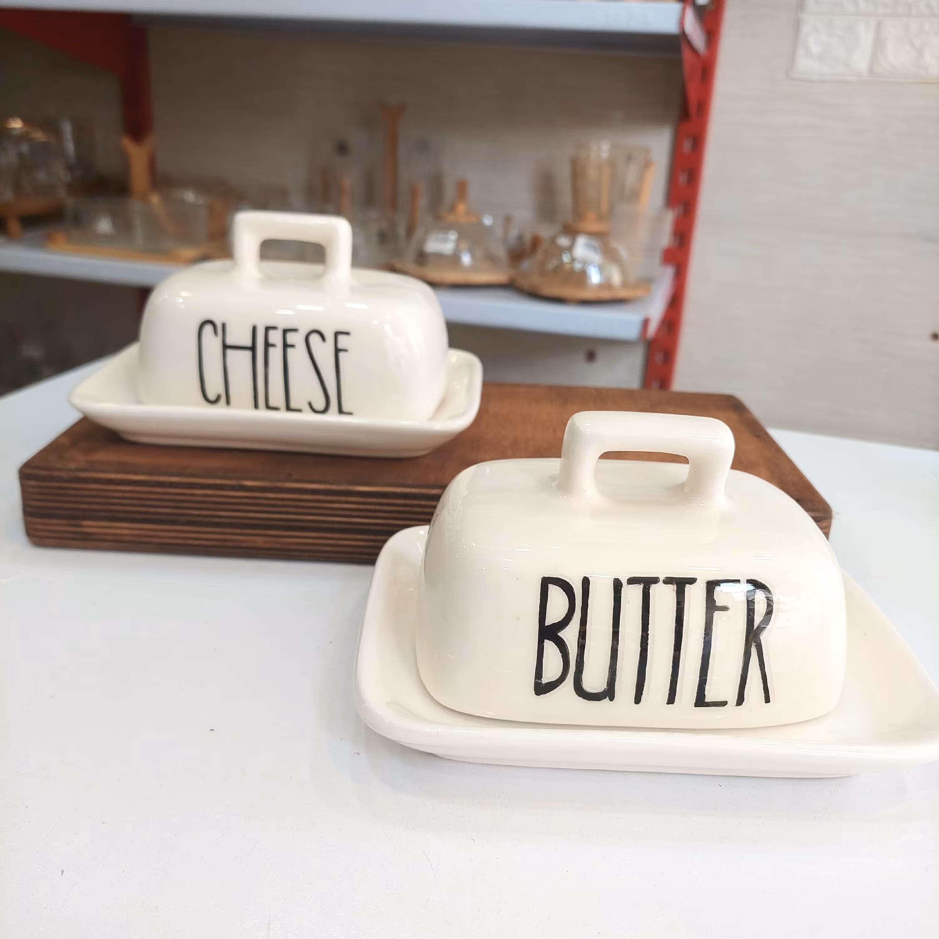 کره خوری و پنیر خوری سرامیکی تکست نوشته دست ساز