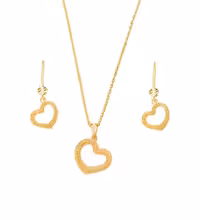 نیم ست طلا زنانه 18 عیار مدل قلب - 6.7 گرم