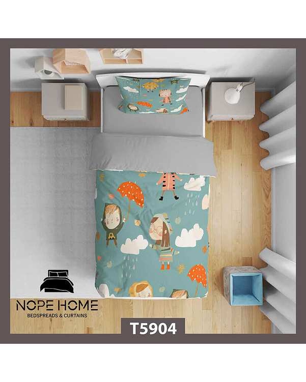 سرویس لحاف روتختی کودک یک نفره 5 تکه نوپه هوم Nopehome طرح کارتونی کد T5904