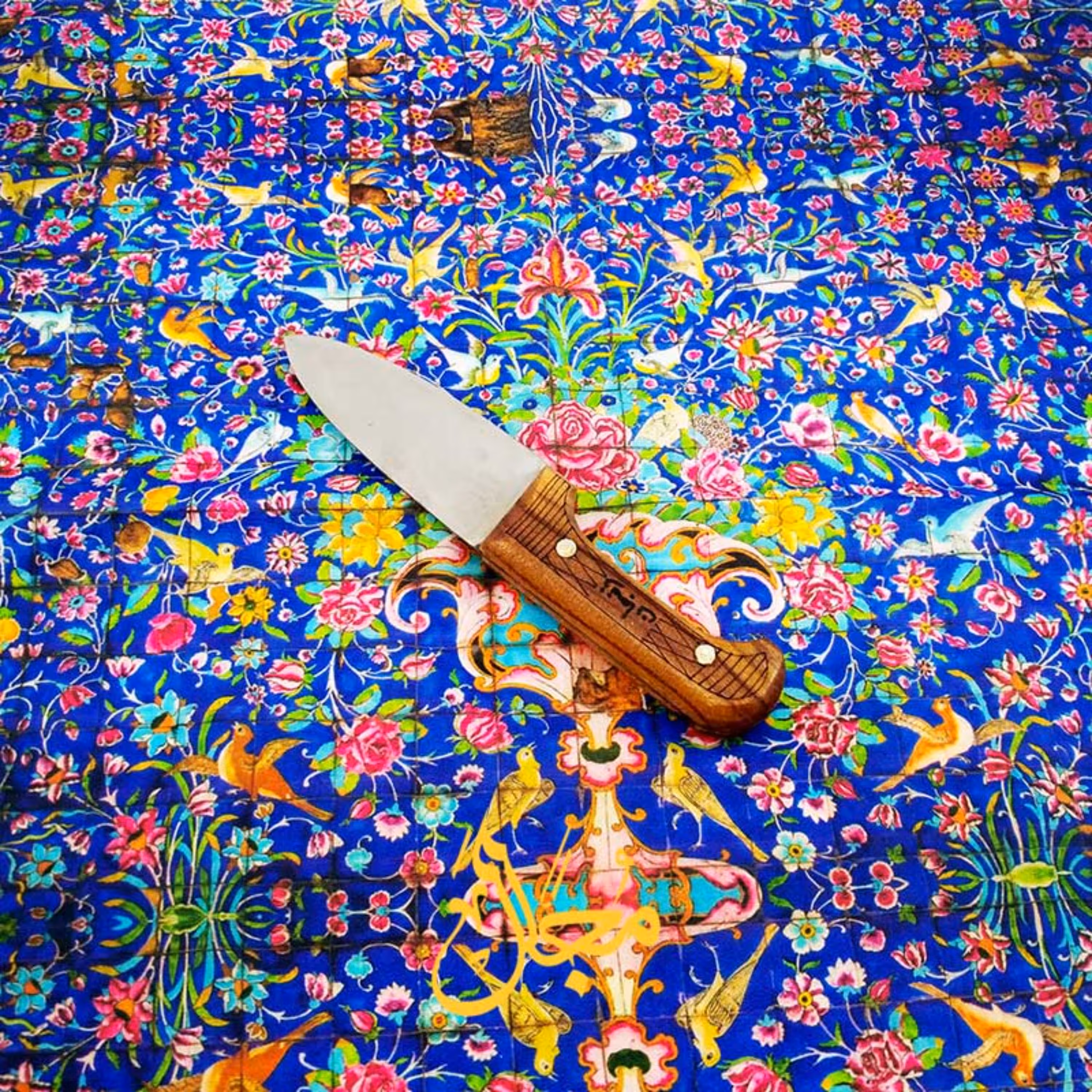 چاقو قصابی و سلاخی فولادی زنجان دسته چوبی_سایز 2