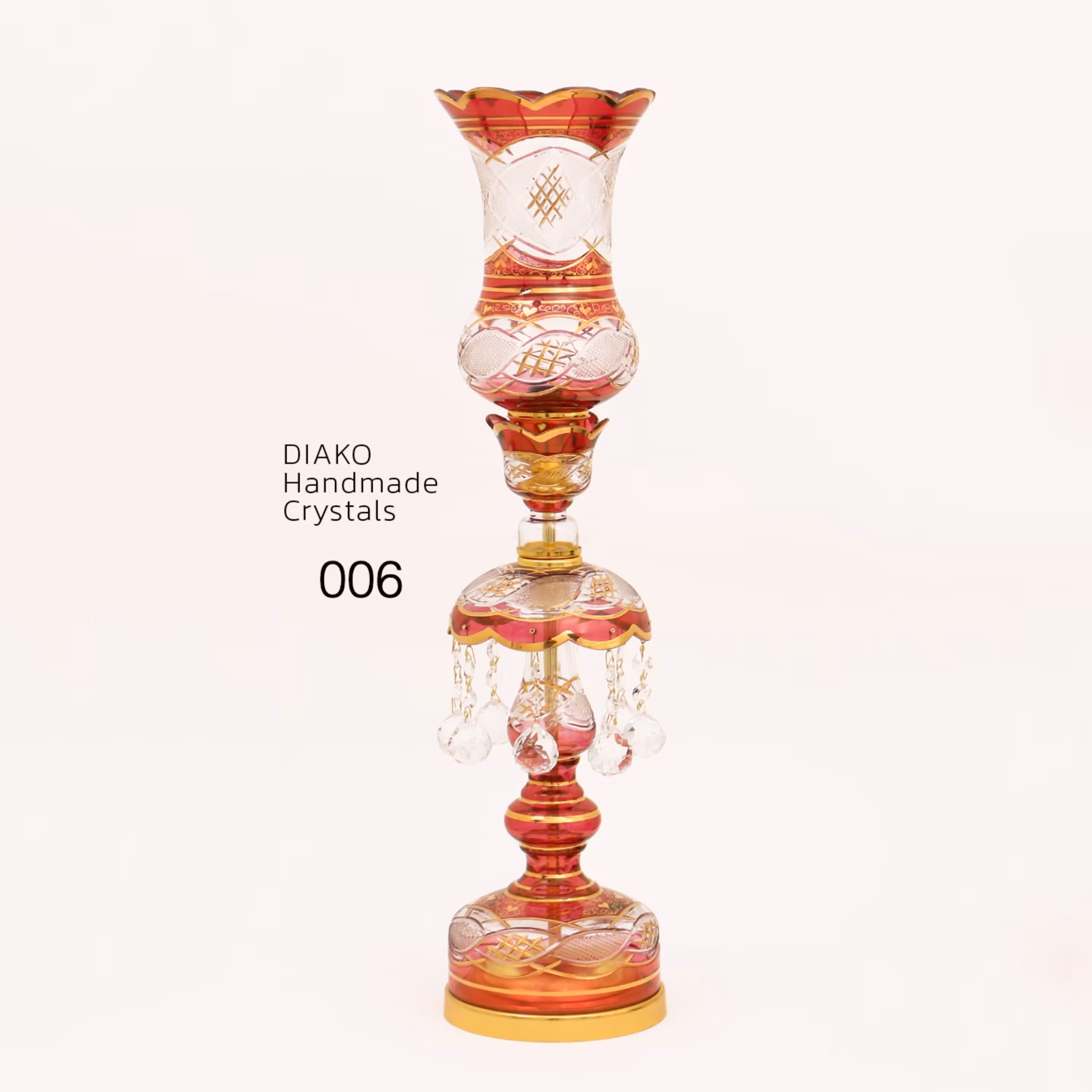 یک جفت لاله نوروزی طرح پروانه سایز متوسط ( 65 سانت ) دستساز دیاکو کریستال