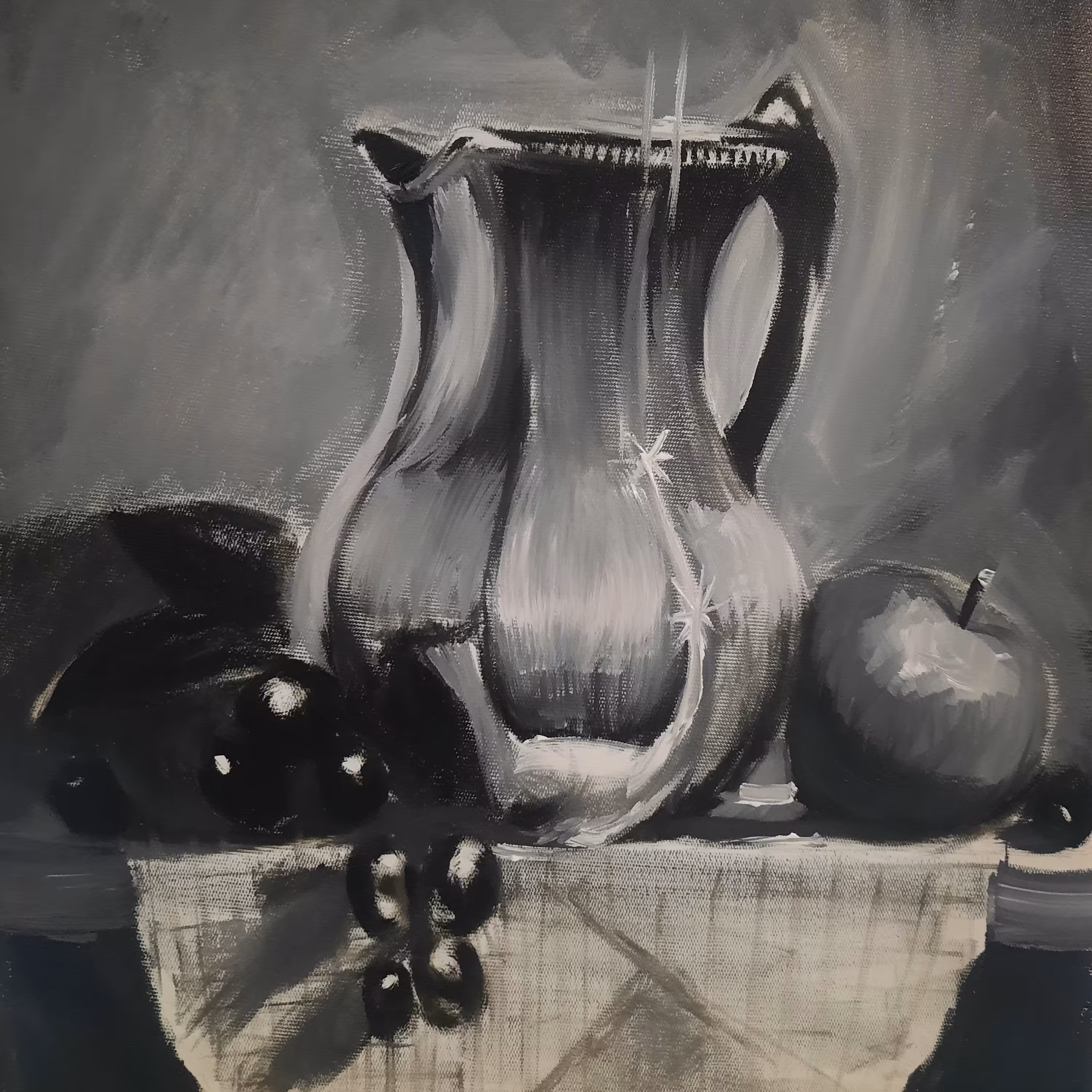 نقاشی پارچ و انگور 