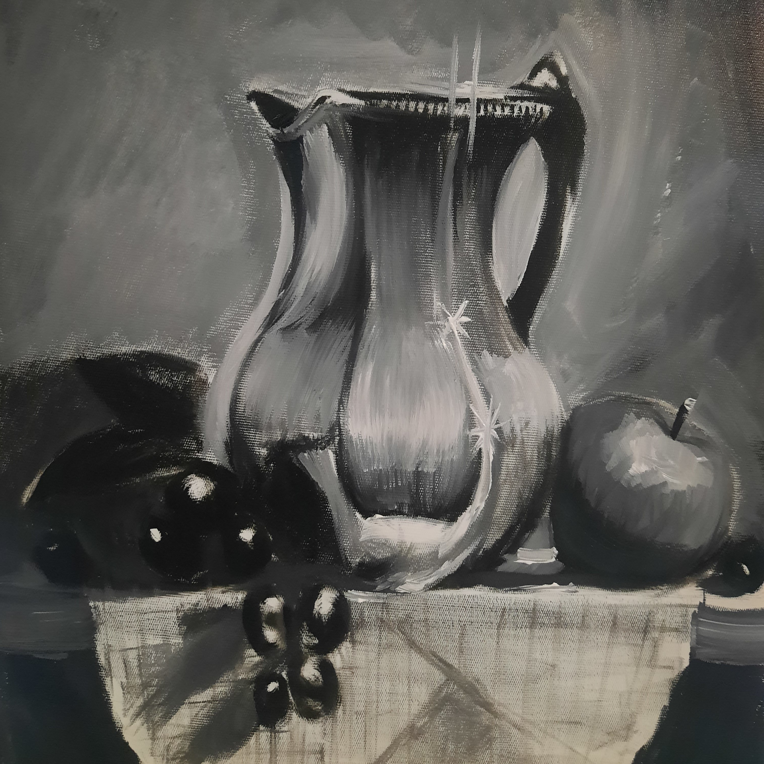 نقاشی پارچ و انگور 