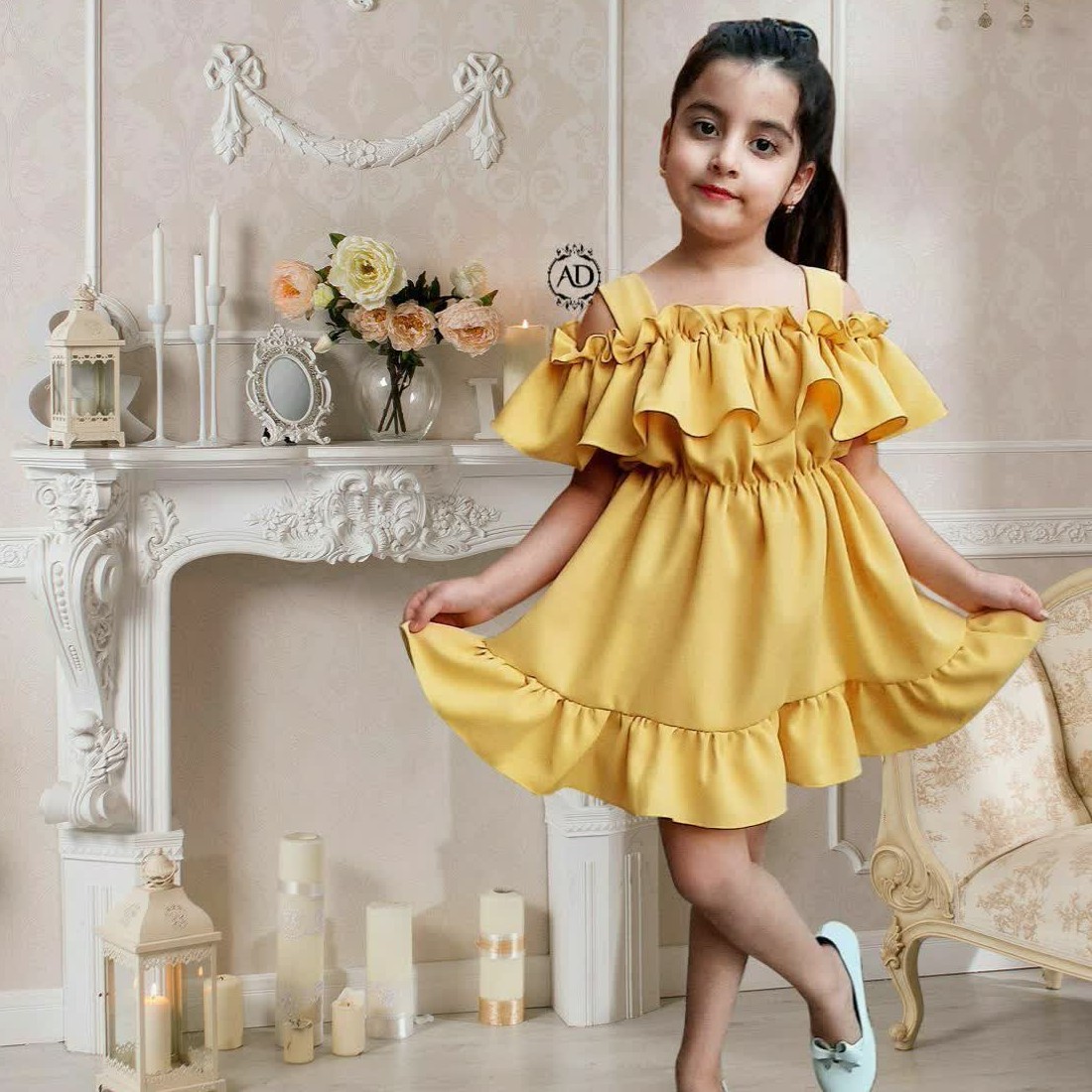 لباس شیک دخترانه پرطرفدار شیک وزیبا با دوخت مزونی