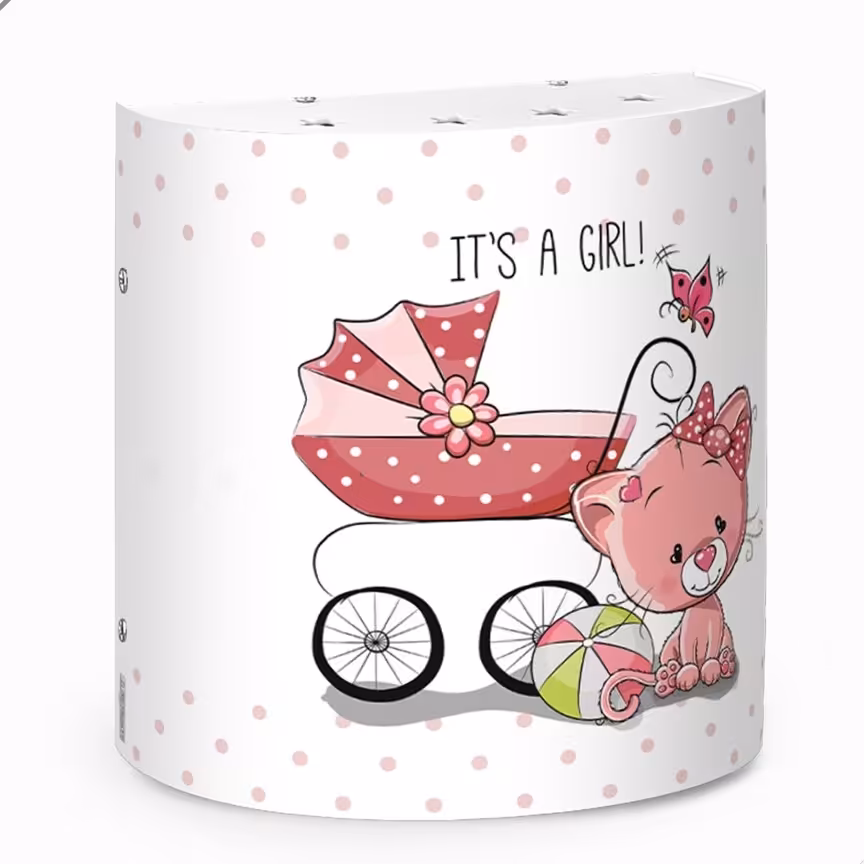 چراغ دیواری کودک طرح گربه و کالسکه کد 8925