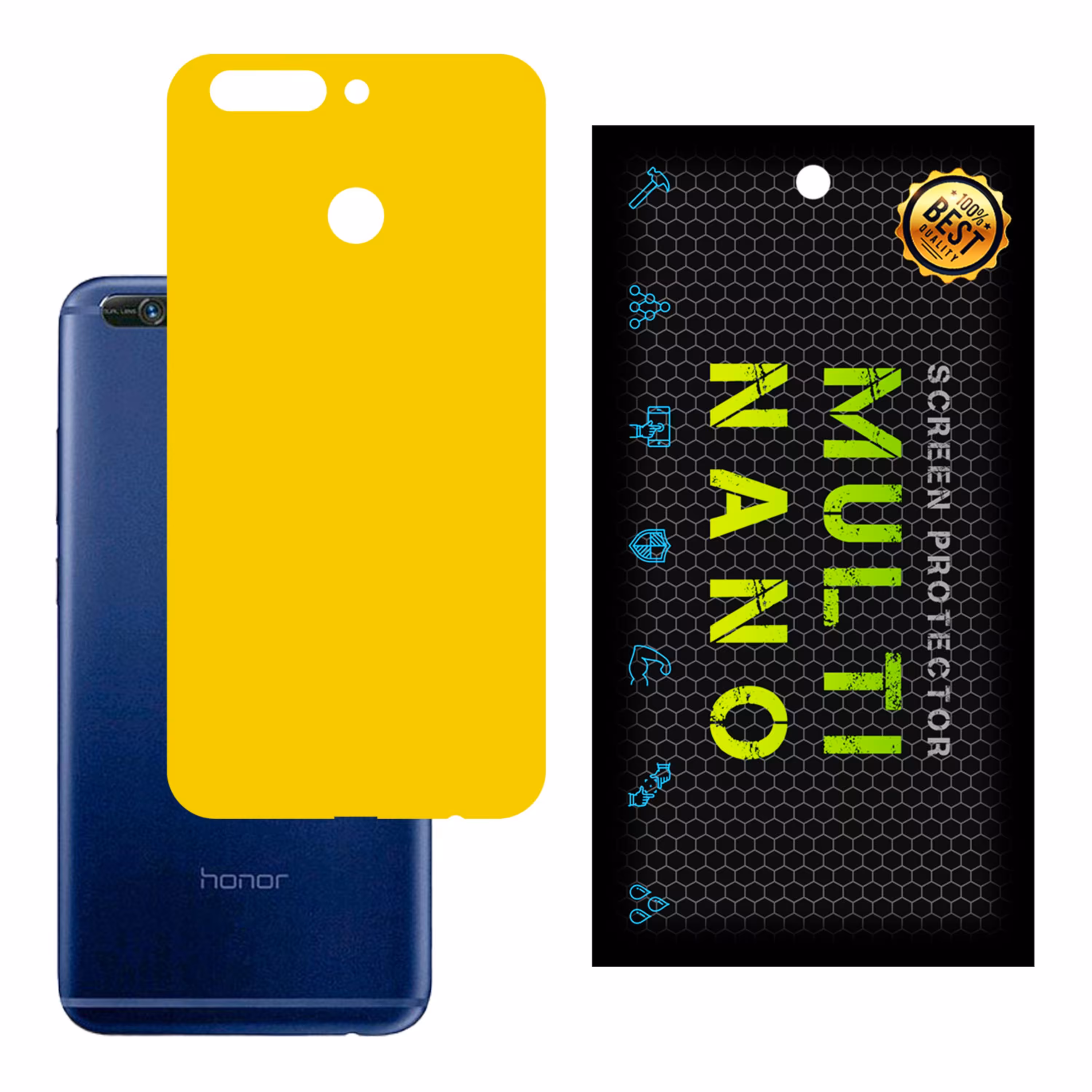برچسب پوششی MultiNano مدل X-F1M-Yellow برای پشت موبایل هواوی Honor 8 Pro