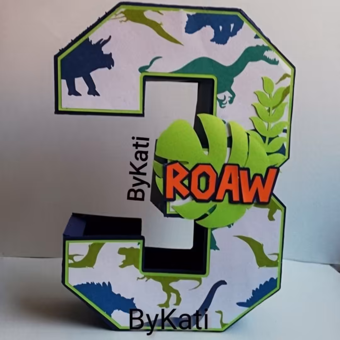 استند عدد تولد سه بعدی تم دایناسوری دستسازه50cm