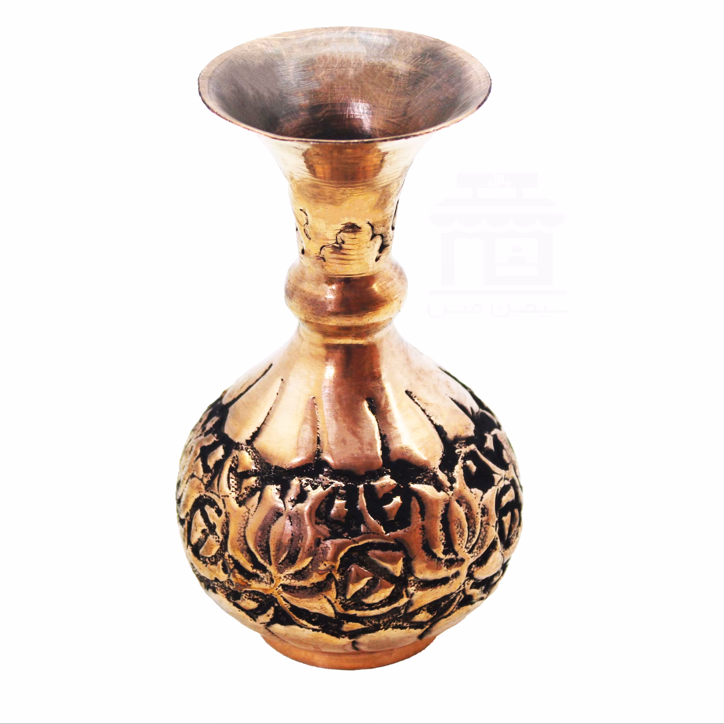 گلدان مسی قلم کاری شده کد g103