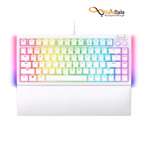 خرید و قیمت کیبورد ریزر BlackWidow V4 75% White Edition