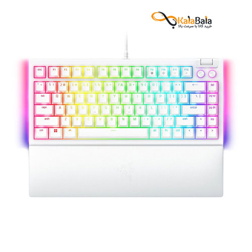 خرید و قیمت کیبورد ریزر BlackWidow V4 75% White Edition