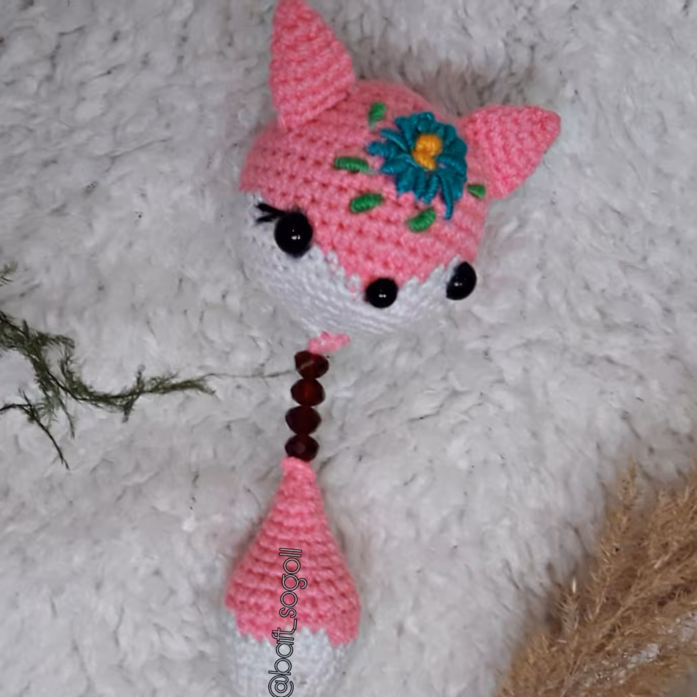 اویز ماشین جاکلیدی یا جاسوئیچی بافتنی روباه 