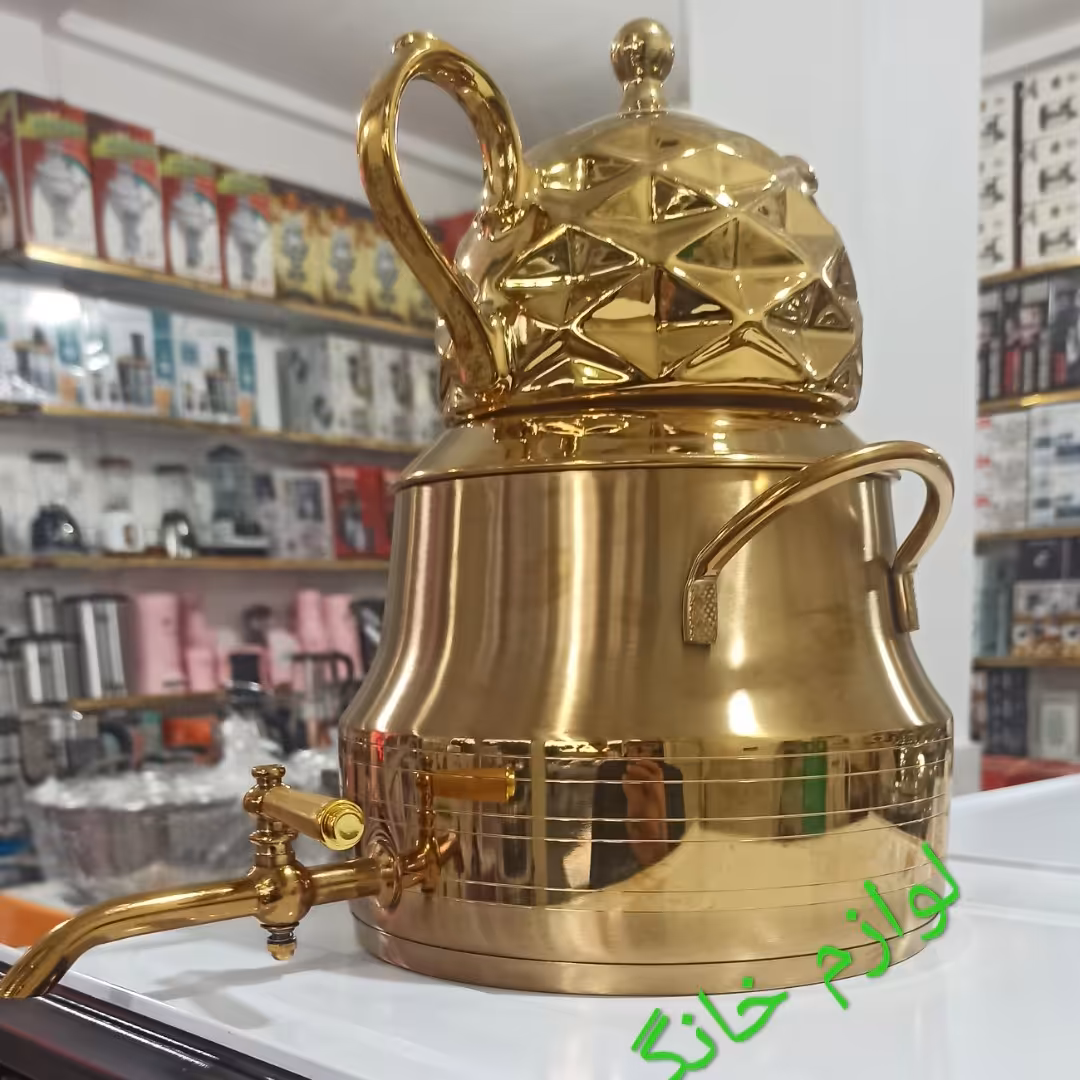 کتری قوری روگازی طلایی