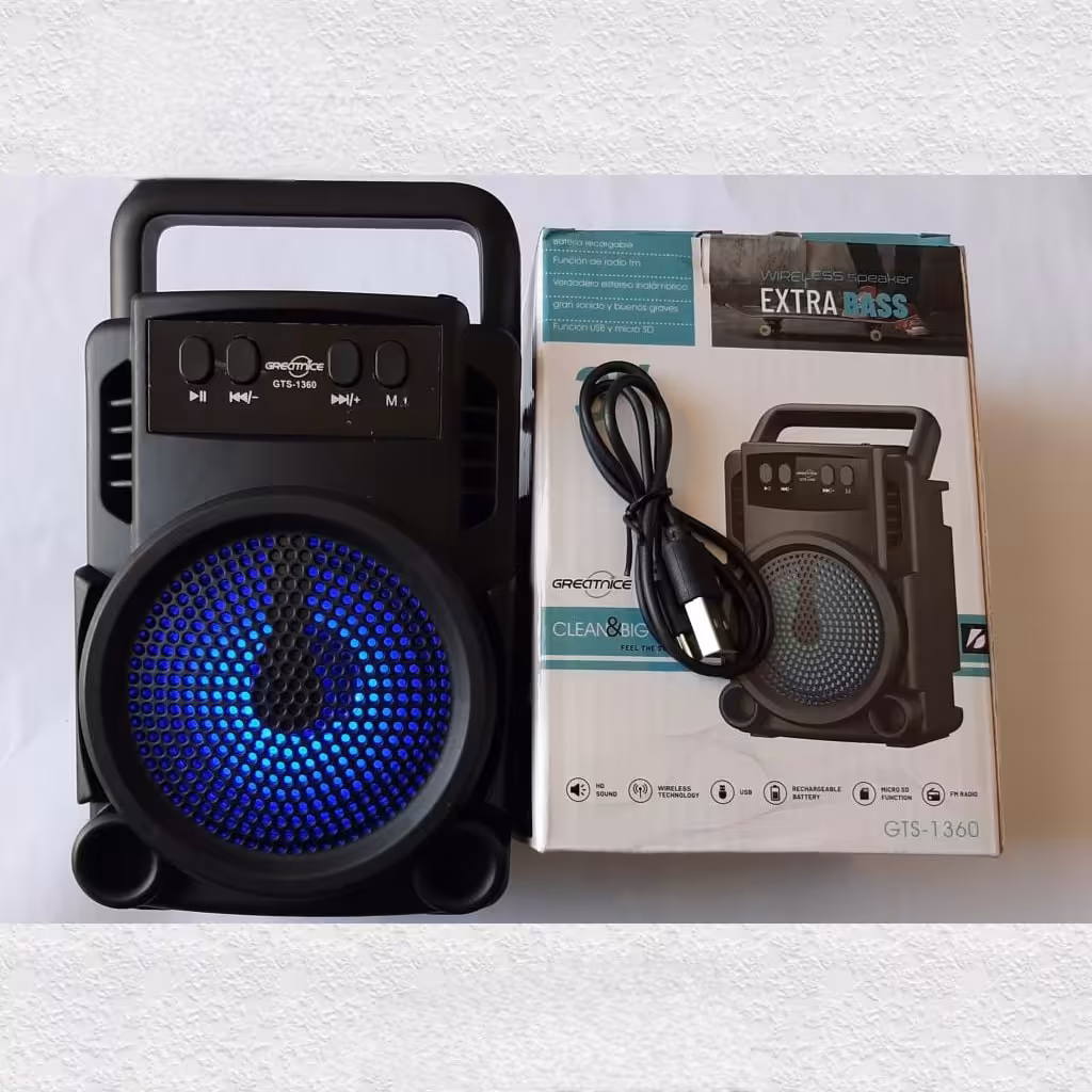 اسپیکر   بلوتوثی کریت نایس مدل GTS-1360  کیفیت درجه یک با  ضمانت کیفیت ایرپاد هندفری بلوتوثی 