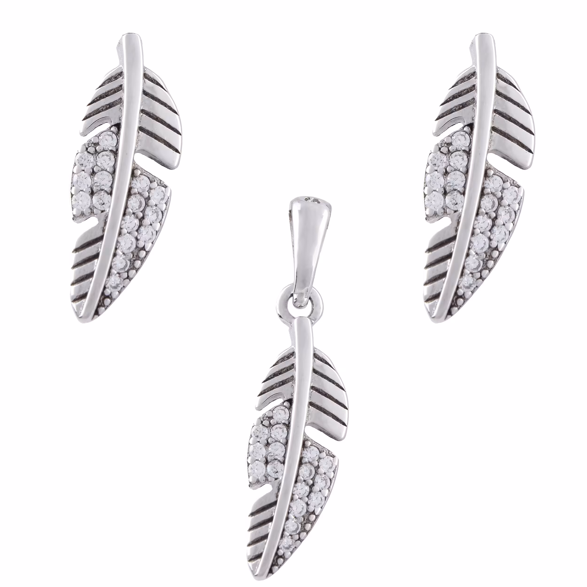 نیم ست نقره زنانه -مدل برگ -کد SHS-39