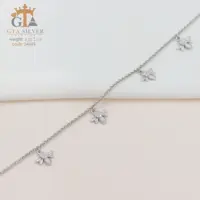 پابند نقره مدل با آویز زنبور عسل عیار 925 کد 24009