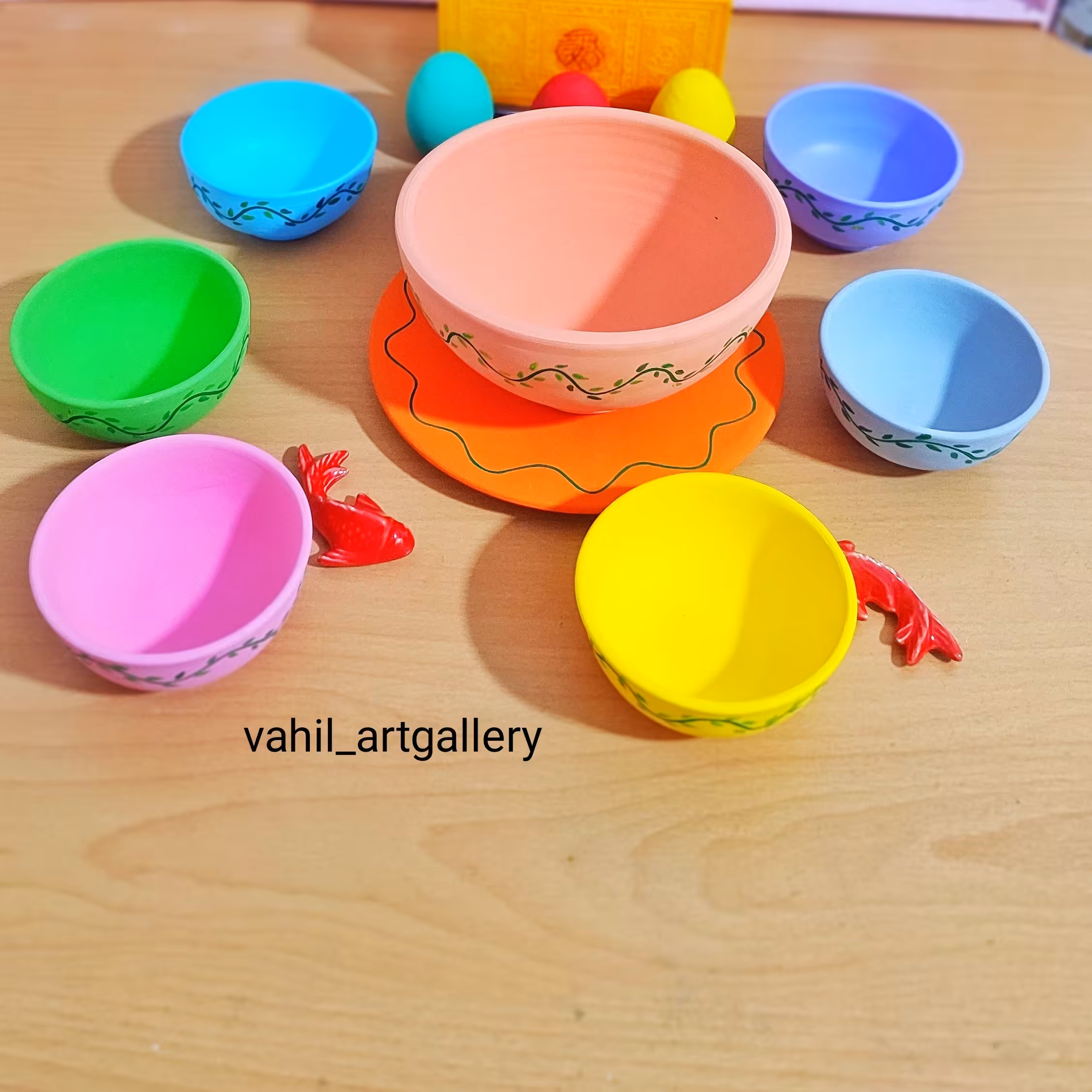 هفت سین کاسه ای رنگی رنگی و شاد ده تکه 