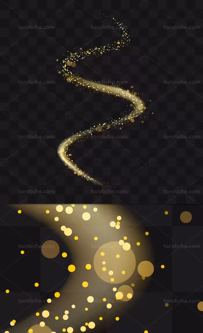 وکتور نقطه های نورانی طلائی رنگ | گرافیک با طعم تربچه