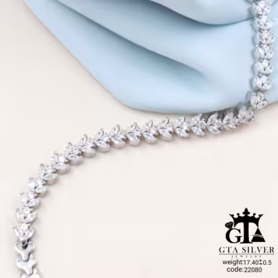 دستبند نقره دخترانه شیک مارکیزدار عیار 925 کد 22080