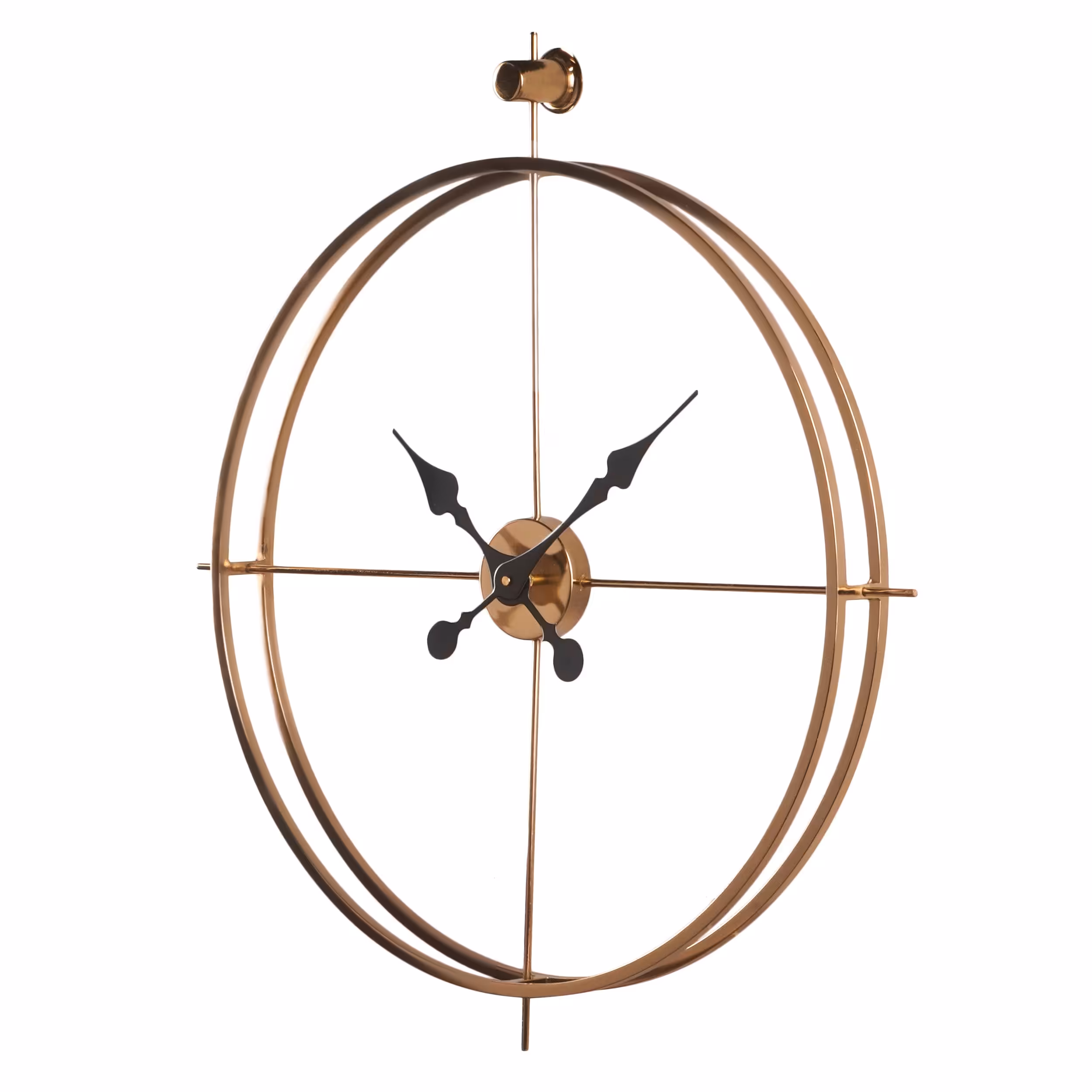 ساعت دیواری فلزی طرح (تی 60) نقره ای و مشکی بارنگ ثابت