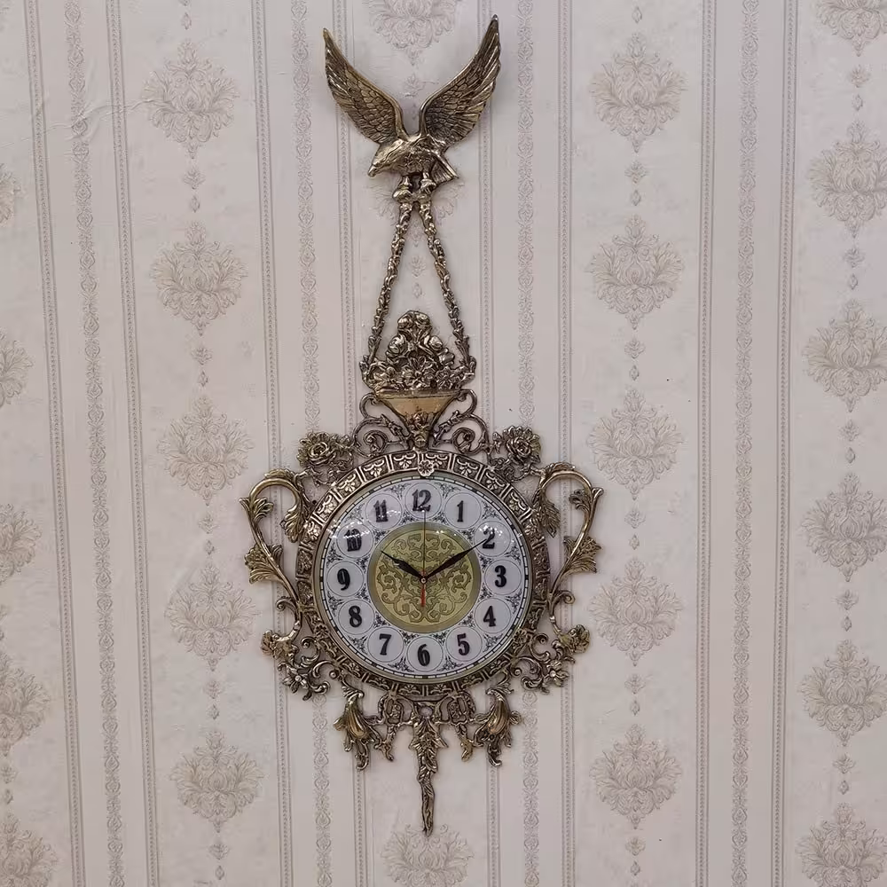 ساعت دیواری برنز مدل طنابی عقاب صفحه 28 کد 805 (ساعت برنز دیواری)