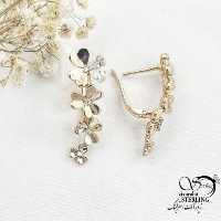 گوشواره کلیپسی گلدار ژوپینگ کد 17620
