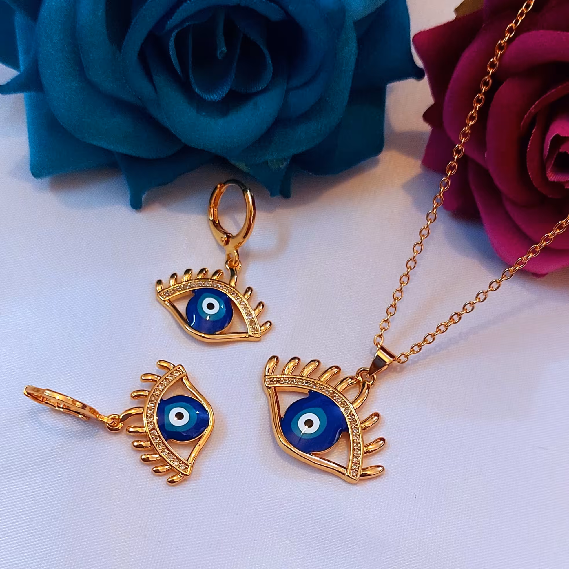 نیم ست طرح چشم زخم مارک zj با دوام رنگ عالی