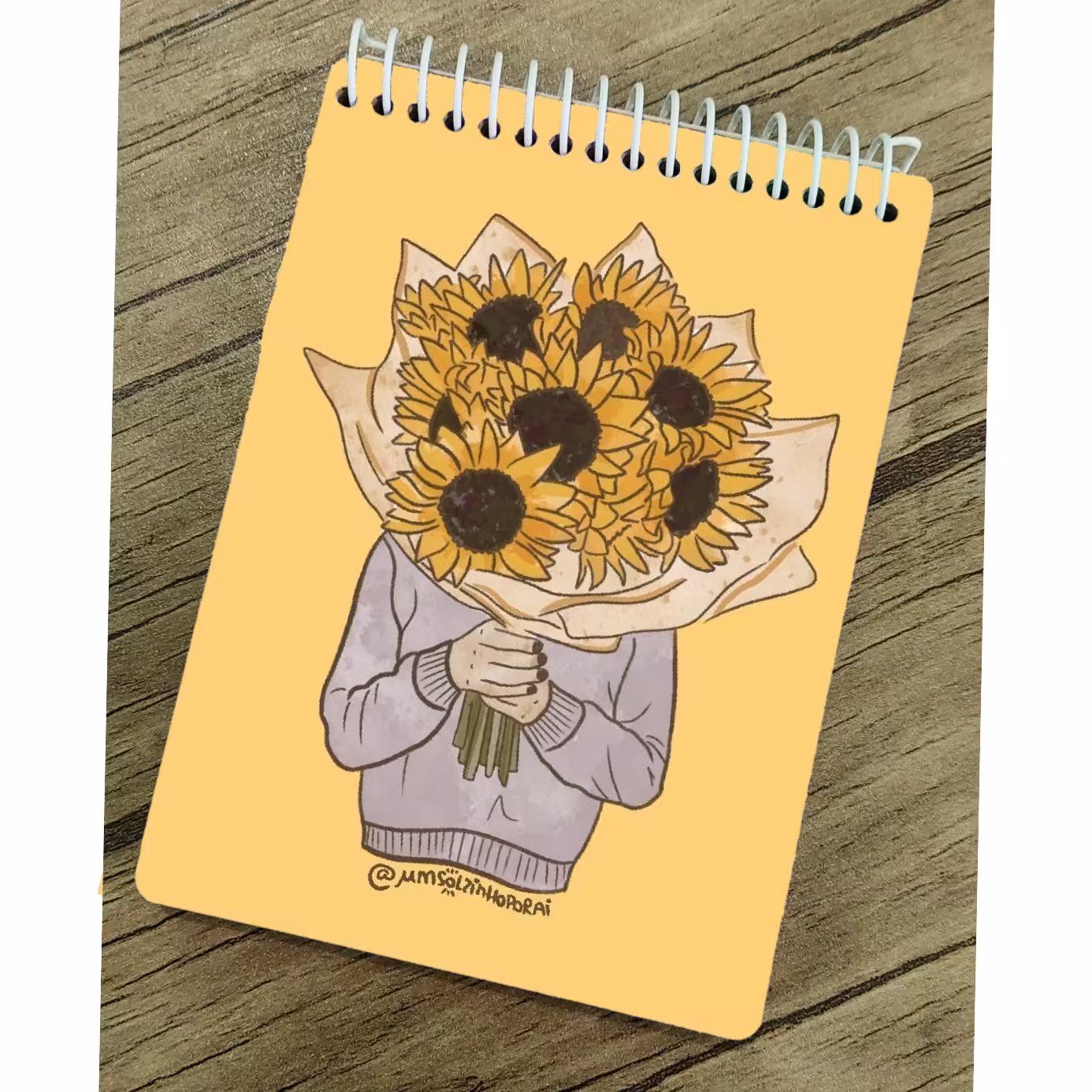 دفتر طراحی با کاغذ کرافت طرح افتابگردان