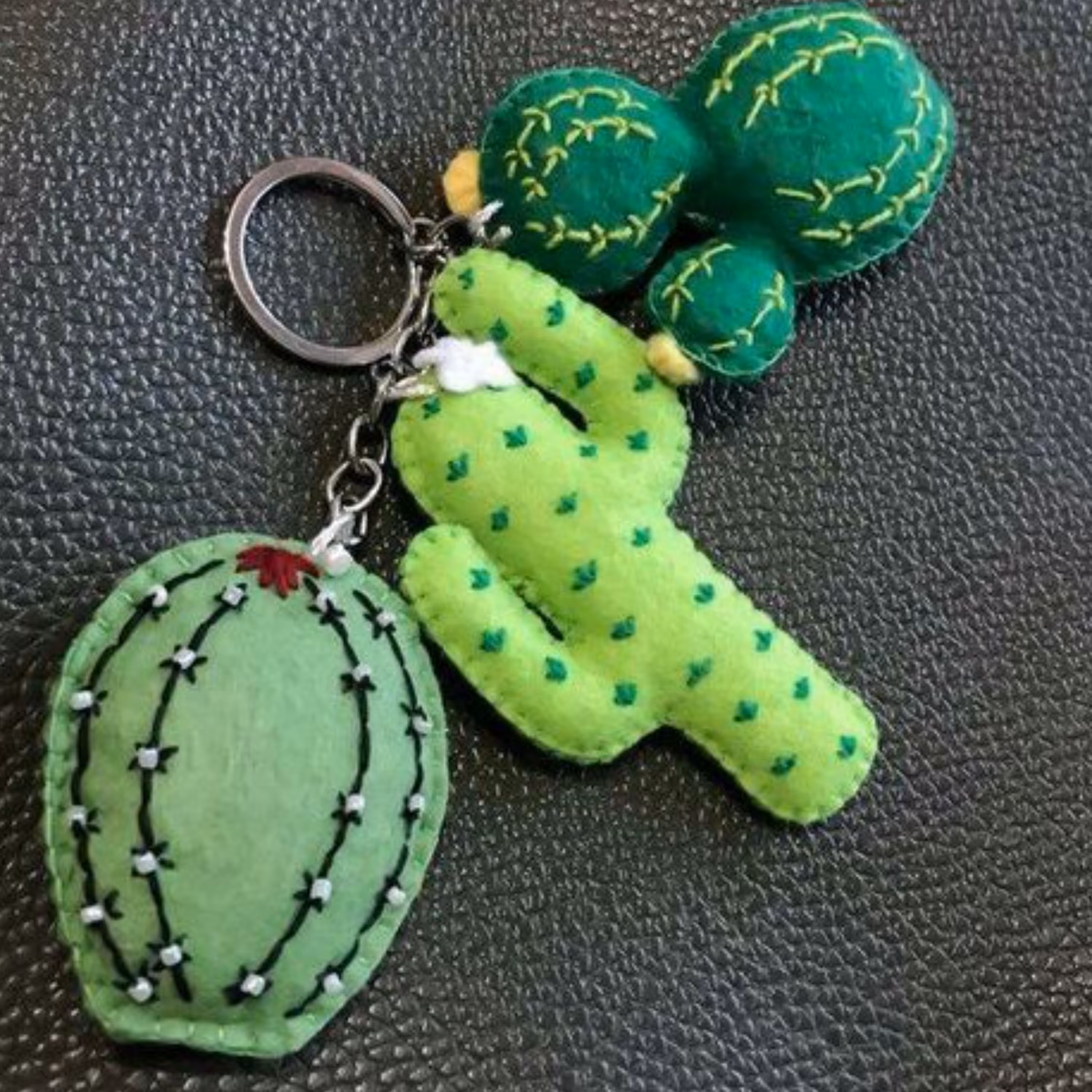 آویز کیف و آویز کلید نمدی (طرح کاکتوس2)