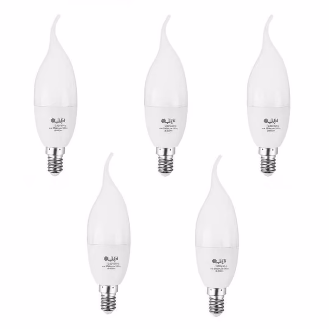 لامپ شمعی 7 وات افراتاب بسته پنج عددی با ضمانت
