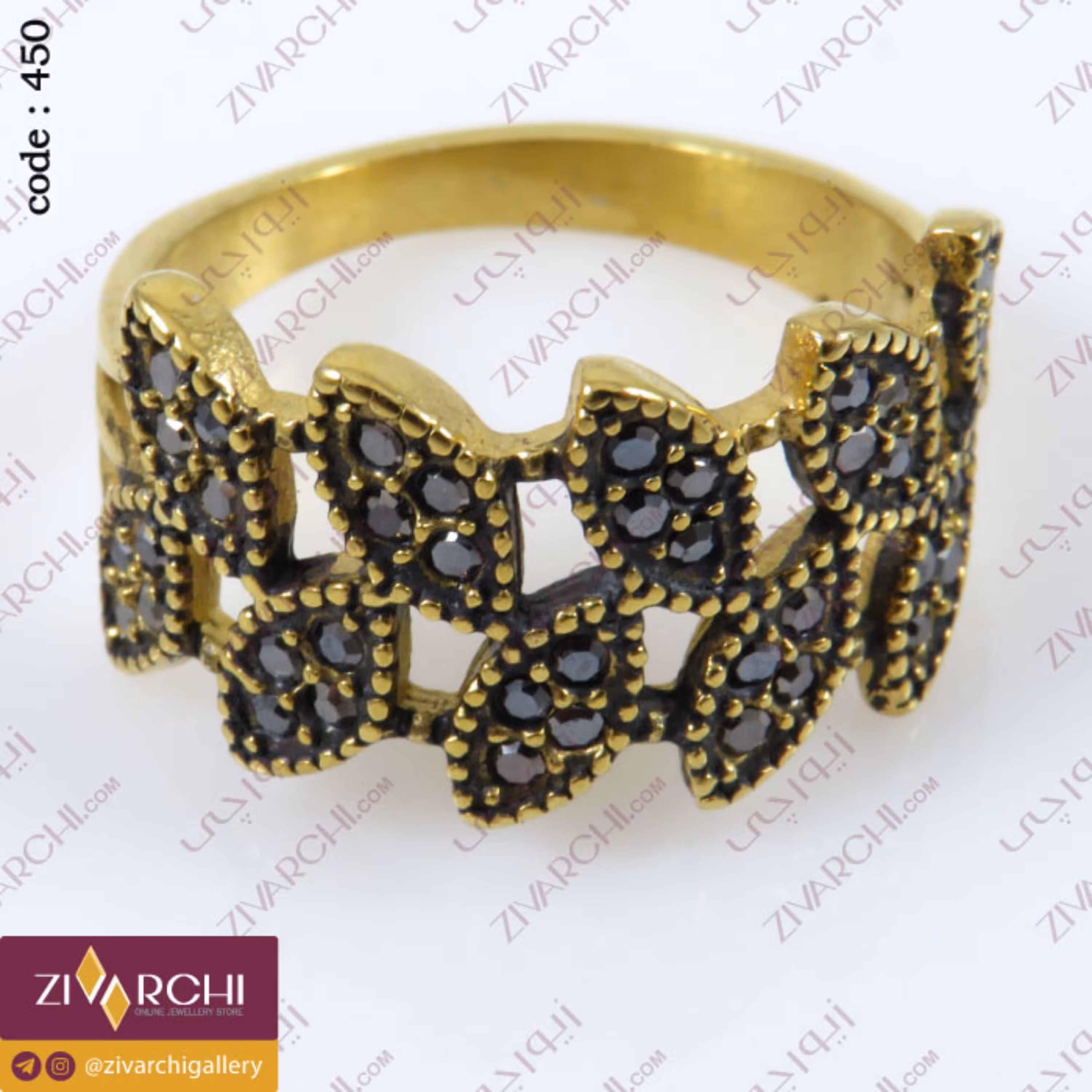 انگشتر استیل مارکازیت (طرح گندم) 450(سایز 6)