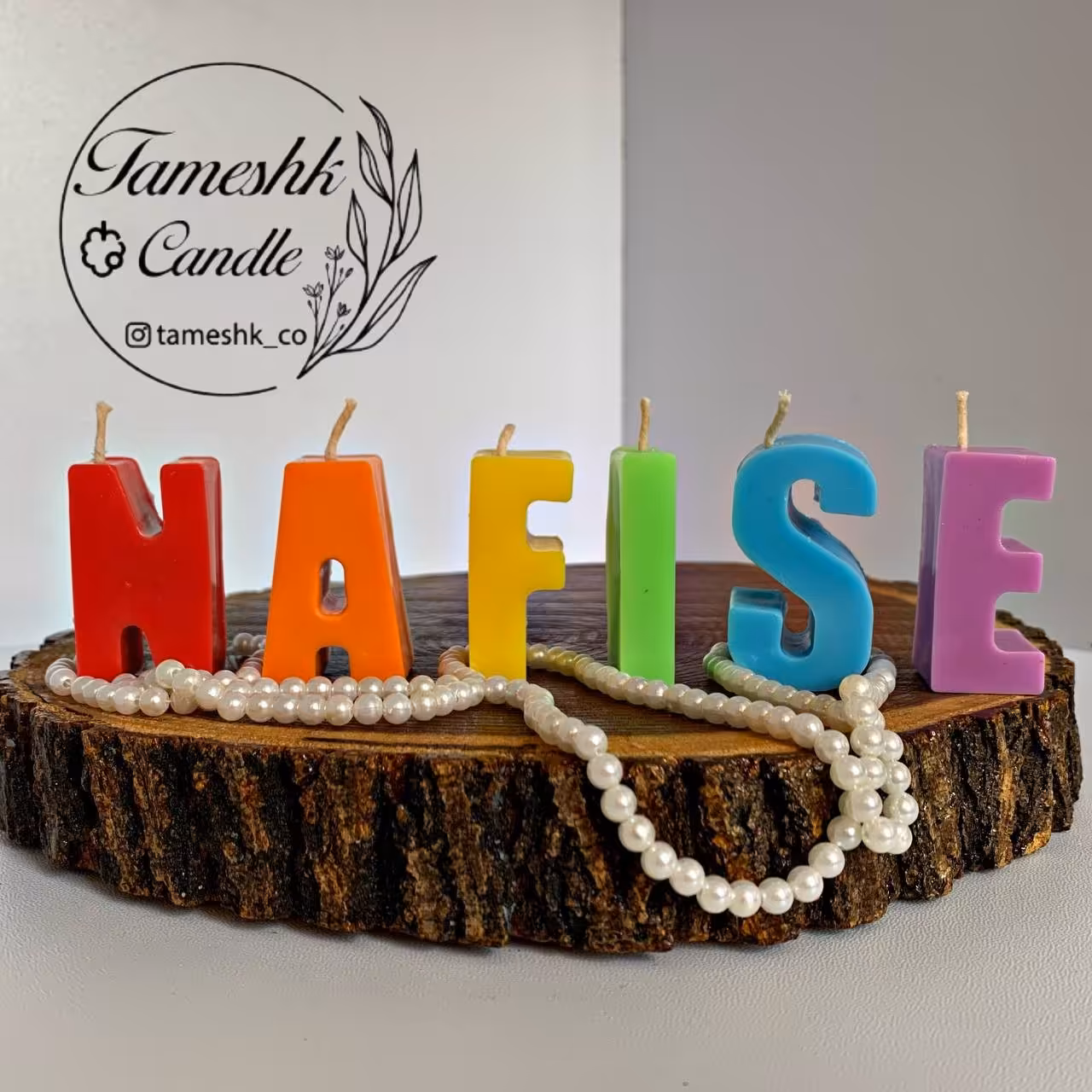 شمع حروف اسم رنگین کمانی 