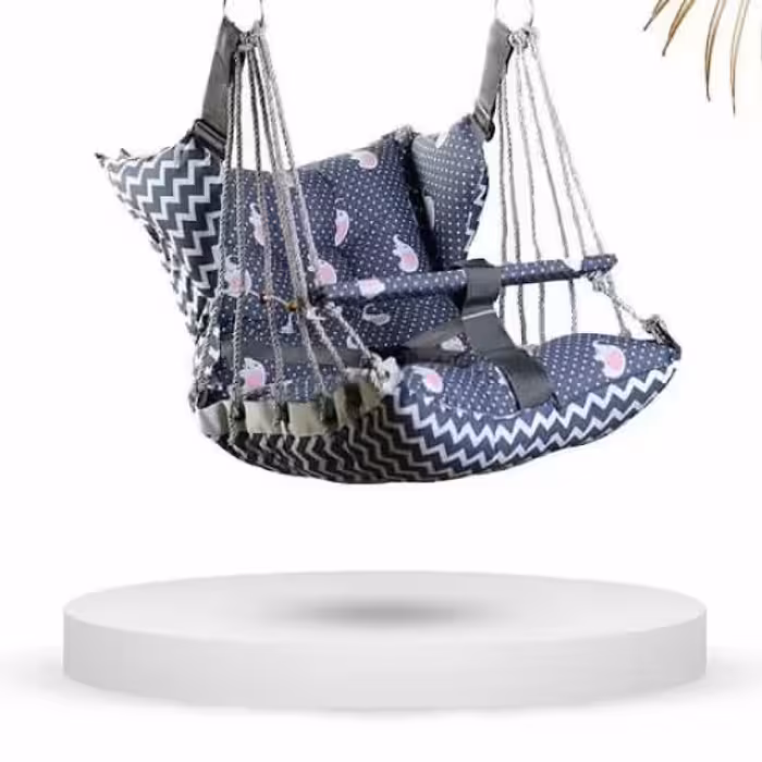 تاب گهواره ای 6 طنابه کودک مدل فیل صورتی 