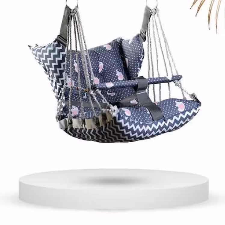 تاب گهواره ای 6 طنابه کودک مدل فیل صورتی 