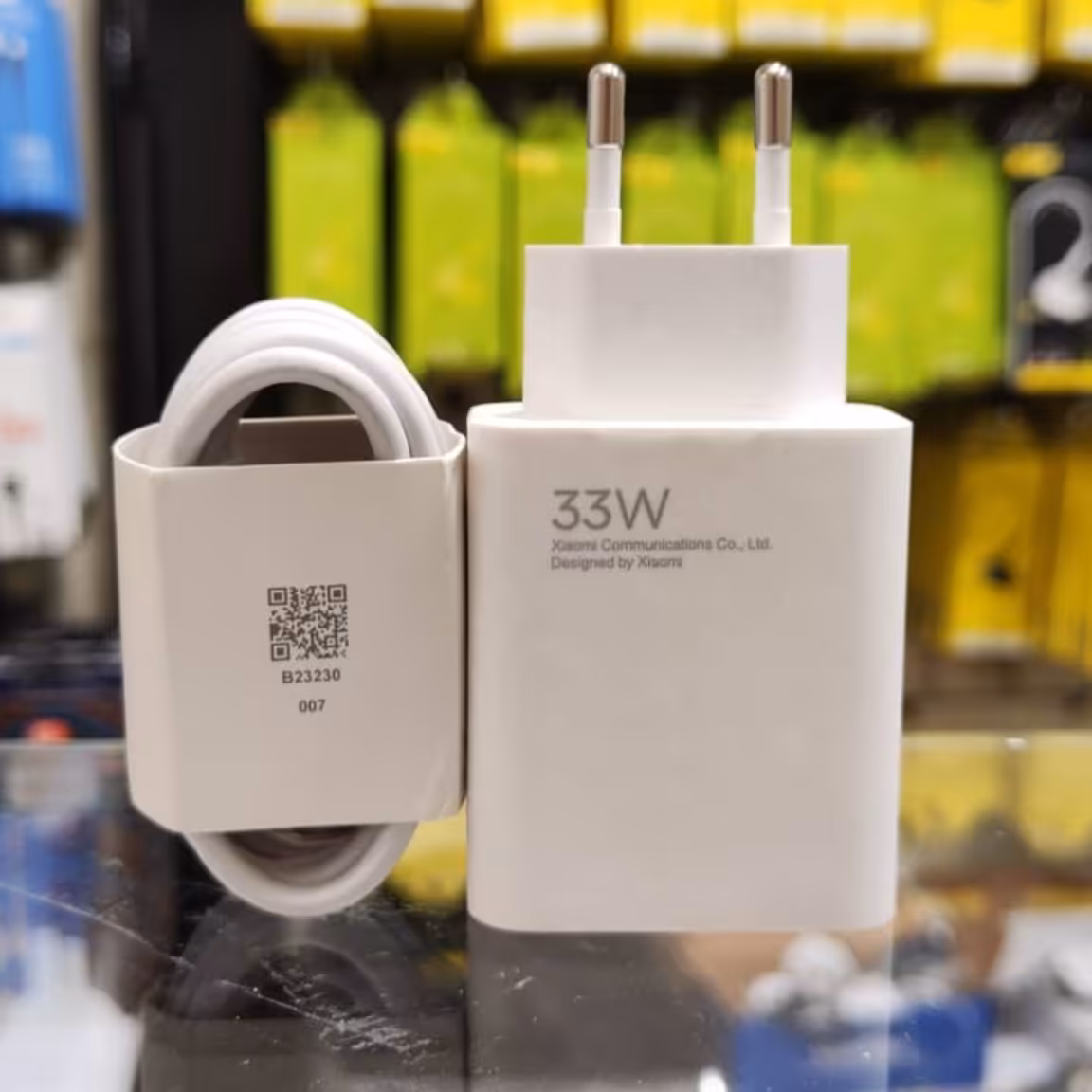  شارژر شیائومی مناسب گوشی ها 33 وات به همراه کابل شارژ تایپ سی پورت نارنجی،دارای فناوری توربو تا توان 33وات با مهلت تست 