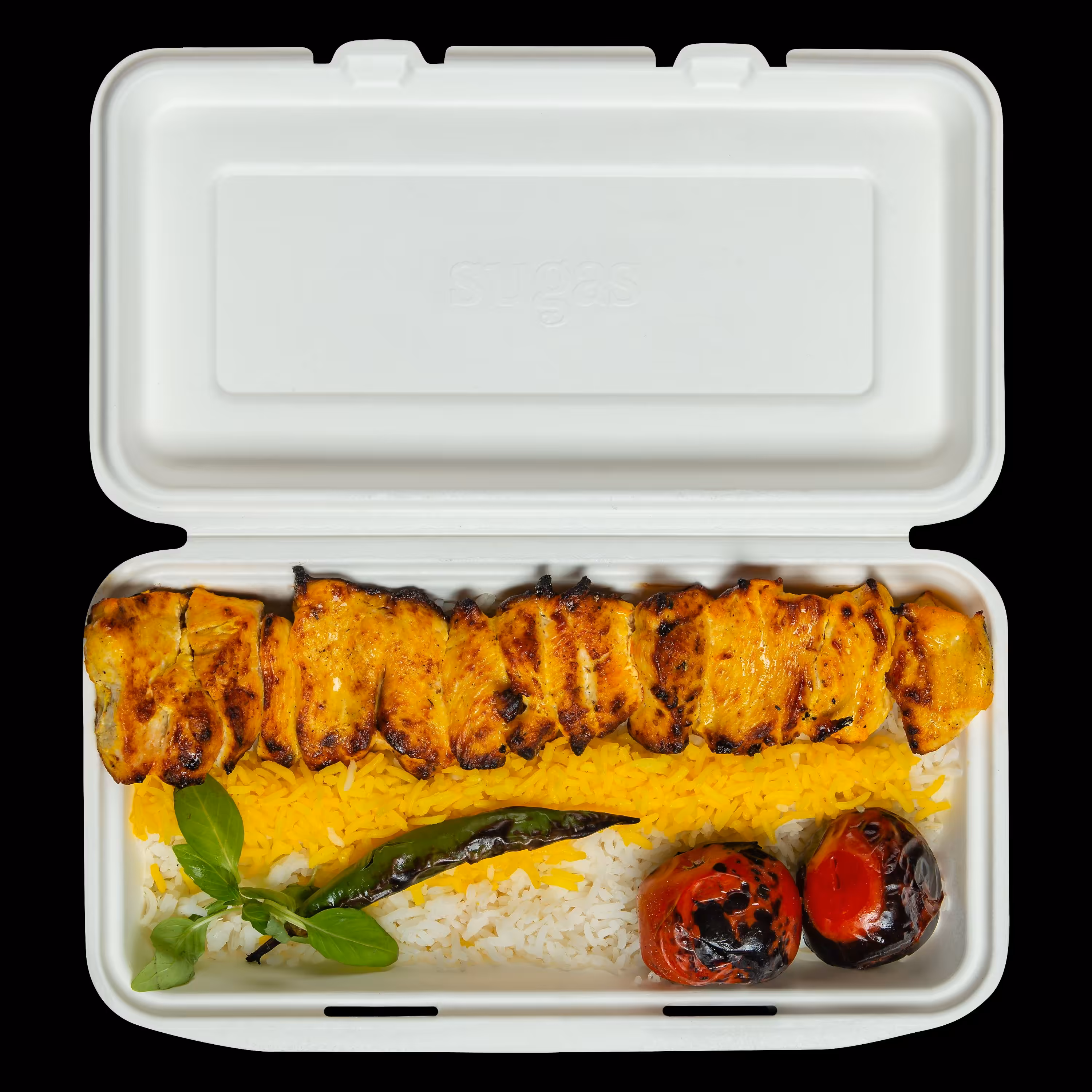 ظرف غذا 1200 سی سی درب دار یکبار مصرف  چهار بسته 12 عددی