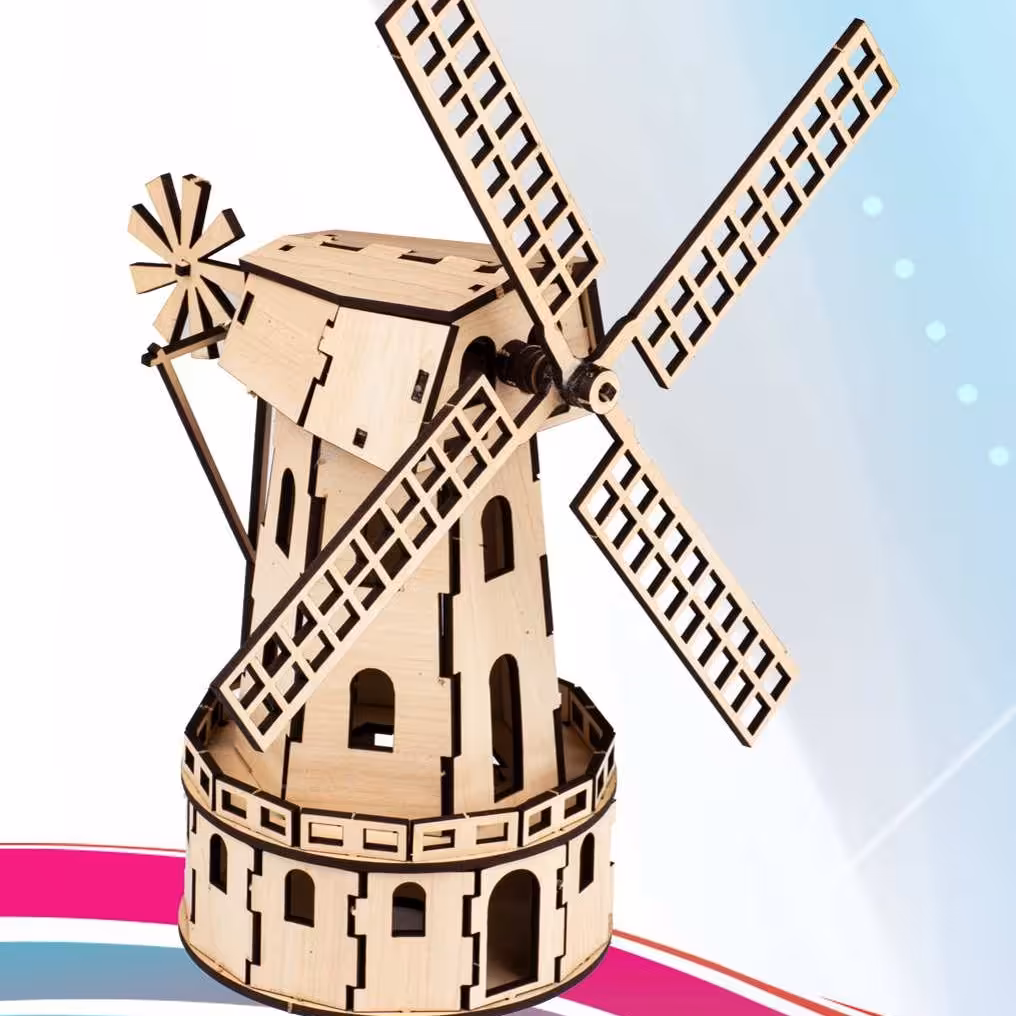 پازل چوبی آسیاب بادی - کد 3122 - مناسب برای نوجوان