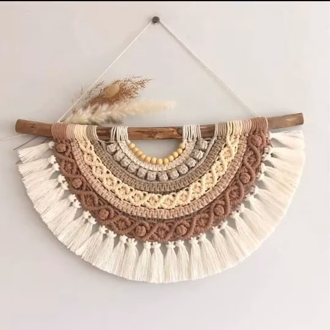دیوارکوب نیم دایره طرح چند گره مکرومه