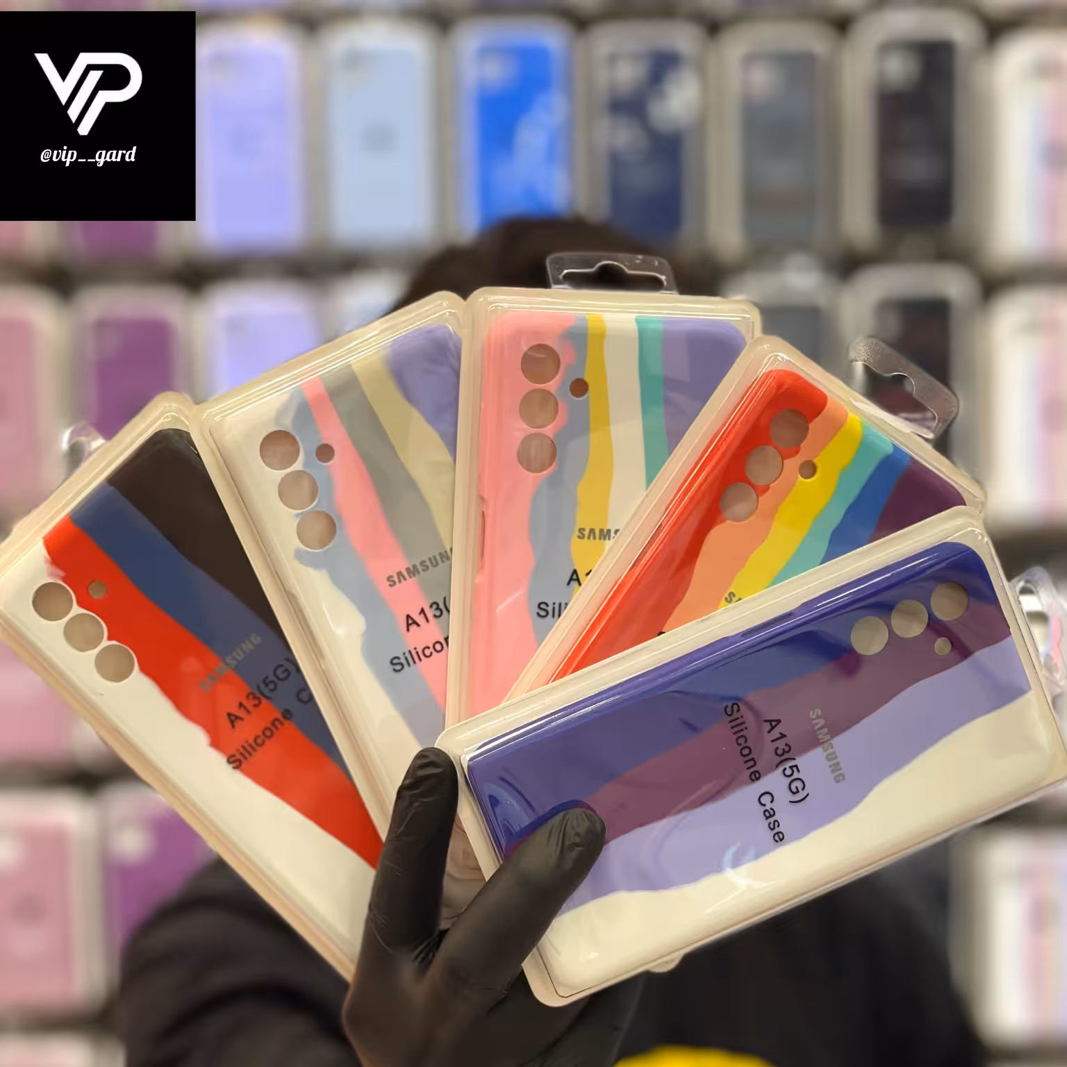 قاب گوشی سیلیکونی رنگین کمانی