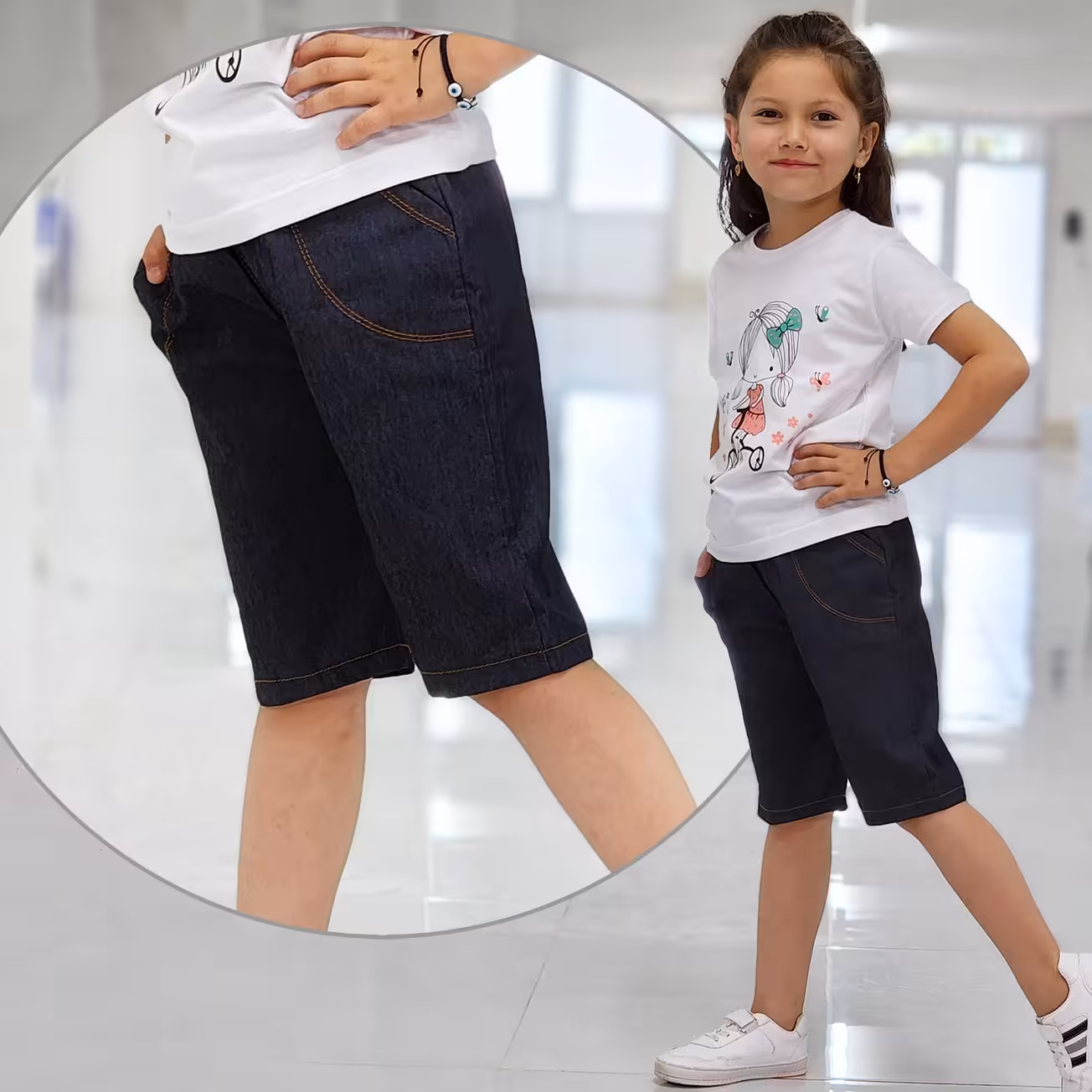 شلوارک جین کاغذی مناسب دختروپسر