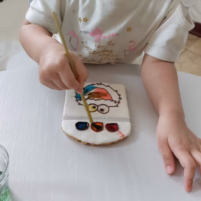 کوکی رنگ آمیزی کودکان کاملا خوراکی واز رنگهای خوراکی مرغوب ومواد اولیه مرغوب تهیه شده